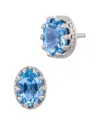 Savvy Cie Sterling Silver .925 2.00tcw Swiss Blue Topaz Stud In Blue