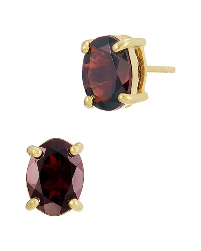 Savvy Cie Silver 2.10 Ct. Tw. Garnet Studs In Gold