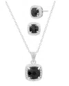 Savvy Cie Silver 3.01 Ct. Tw. Diamond & Sapphire Earrings & Necklace Set