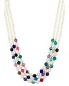 Savvy Cie Silver 4-8mm Pearl Multi-layered Necklace