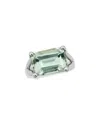 Savvy Cie Silver 7.00 Ct. Tw. Green Amethyst Statement Ring