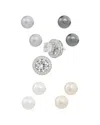 Savvy Cie Silver  8mmmm Pearl Cz Post Earrings
