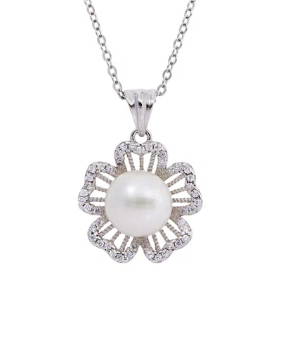 Savvy Cie Silver 9mmmm Pearl Drop Pendant In Metallic