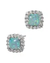Savvy Cie Silver Created Opal Cz Earrings