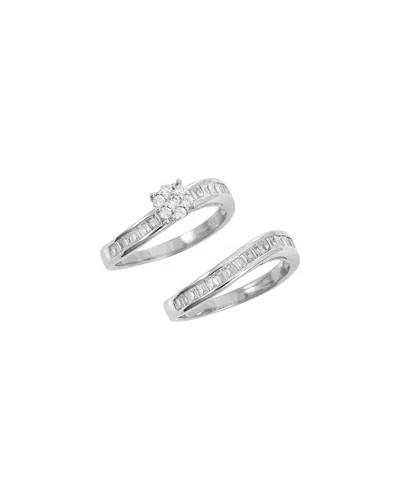 Savvy Cie Silver Cz 2pc Ring Set