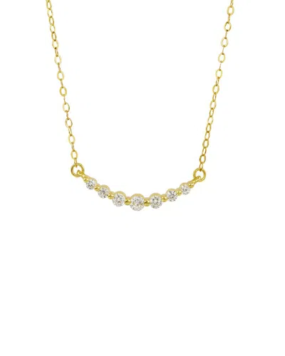 Savvy Cie Silver Cz Cluster Necklace In Gold