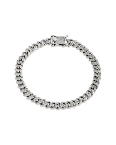 SAVVY CIE SAVVY CIE SILVER CZ CUBAN LINK BRACELET
