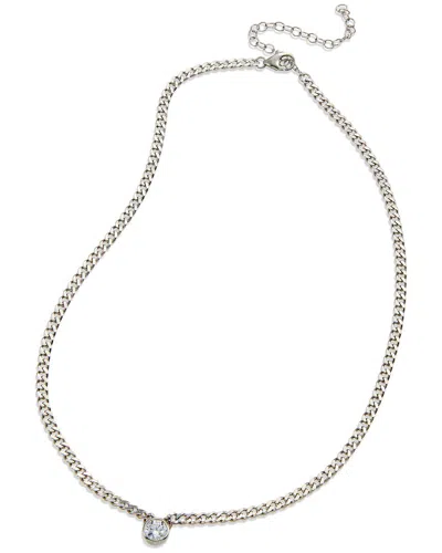 Savvy Cie Silver Cz Cuban Link Necklace