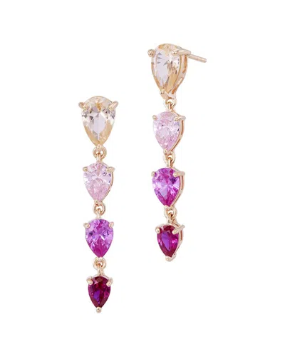 Savvy Cie Silver Cz Drop Earrings In Transparent