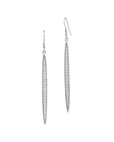 Savvy Cie Silver Cz Drop Earrings In Metallic