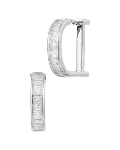 Savvy Cie Silver  Cz Hoop Earrings