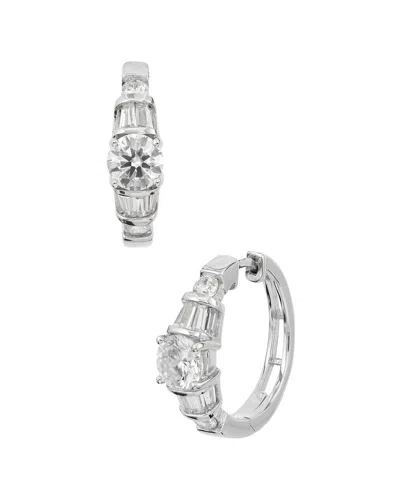 Savvy Cie Silver Cz Hoop Earrings