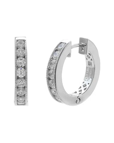 Savvy Cie Silver Cz Hoops In Metallic