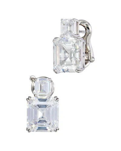 SAVVY CIE SAVVY CIE SILVER CZ HUGGIE EARRINGS