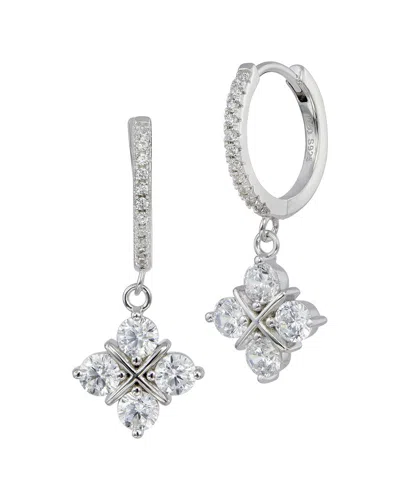 Savvy Cie Silver Cz Huggie Earrings In Metallic