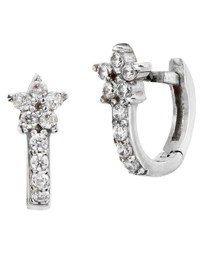 Savvy Cie Silver Cz Huggie Earrings