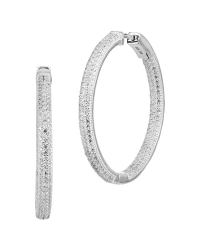 Savvy Cie Silver Cz Inside Out Hoops