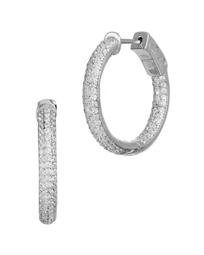 SAVVY CIE SAVVY CIE SILVER CZ INSIDE OUT HOOPS