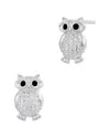 Savvy Cie Silver Cz Owl Studs