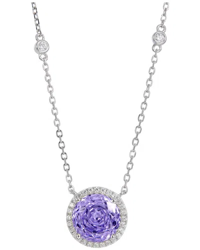Savvy Cie Beauitful Rhodium Plated Sterling Silver Pendant O In Metallic