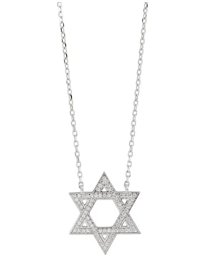 Savvy Cie Silver Cz Pendant Necklace In Neutral