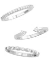 Savvy Cie Silver Cz Stackable Ring In White
