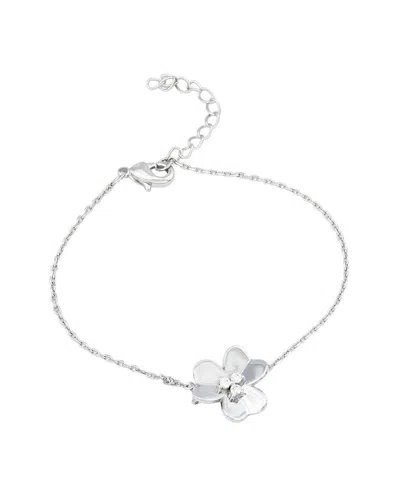Savvy Cie Silver Cz Station Bracelet