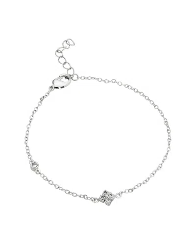 Savvy Cie Silver Cz Station Bracelet Bracelet In Metallic
