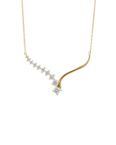 Savvy Cie Silver Cz Station Necklace In Purple