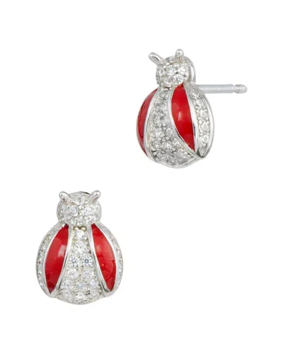 Savvy Cie Sterling Silver .925 Italian White Cz And Red Lady