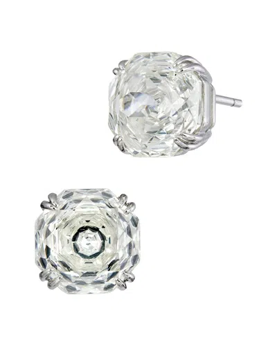 Savvy Cie Silver Cz Stud Earrings In Metallic