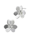 Savvy Cie Silver Cz Stud Earrings In Silver