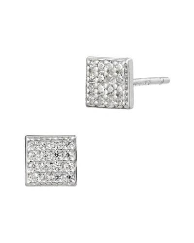 Savvy Cie Sterling Silver Cz Stud In Metallic