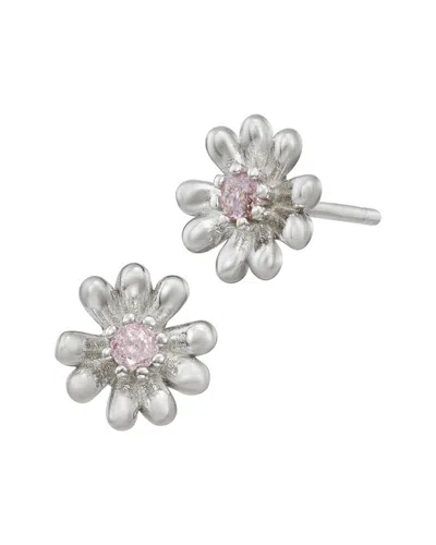 Savvy Cie Silver Cz Stud Earrings In Metallic