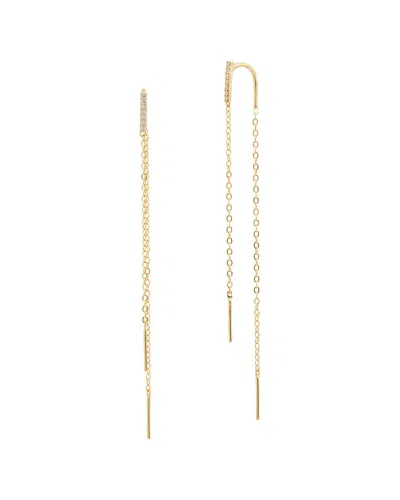 Savvy Cie Silver Cz Threader Earrings In Gold