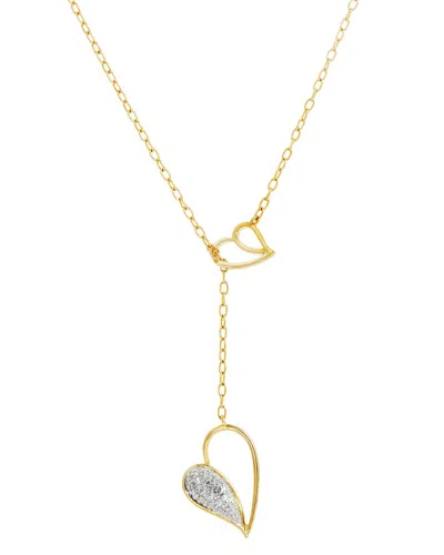 Savvy Cie Silver Diamond Lariat Necklace In Gold