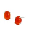 Savvy Cie Silver Fire Opal Stud Earrings