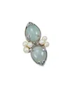 Savvy Cie Silver Jade 5-5.55mm Pearl Cluster Ring