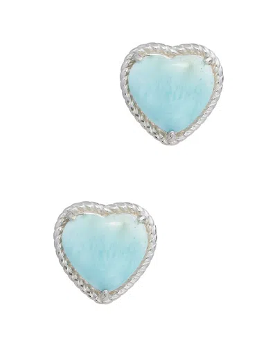 Savvy Cie Silver Larimar Studs In Metallic