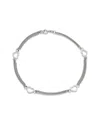Savvy Cie Silver Multi Chain Heart Station Anklet
