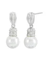 Savvy Cie Silver Pearl Drop Earrings