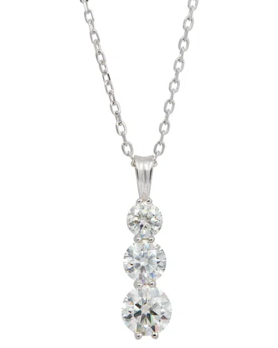 Savvy Cie Silver Pendant Necklace In Metallic