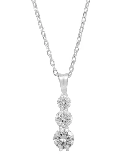 Savvy Cie Silver Pendant Necklace In Metallic