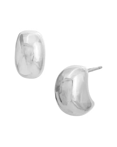 Savvy Cie Silver Plated Button Studs In Metallic
