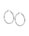 Savvy Cie Rhodium Plated 45mm Chubby Hoop Earrings