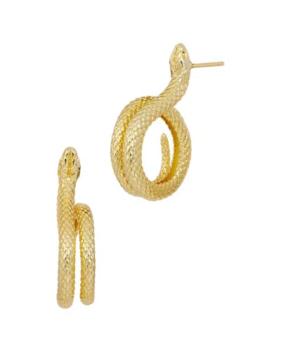Savvy Cie Silver Snake Hoops In Gold