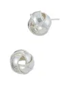 Savvy Cie Silver Stud Earrings In Metallic
