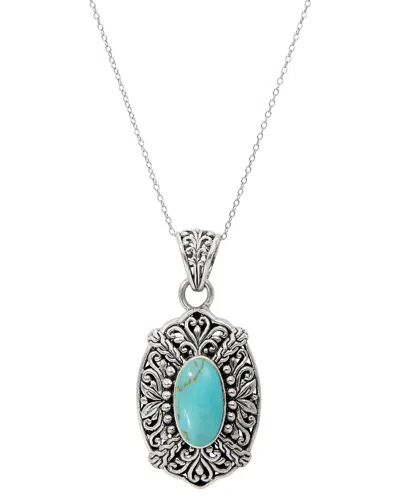 Savvy Cie Sterling Turquise Pendant In Metallic