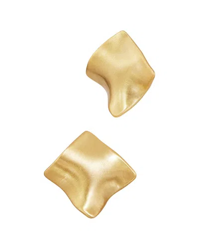 Savvy Cie Gold Plated Bronze Warped Square Stud