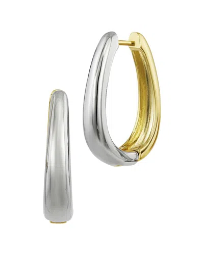 Savvy Cie Two-tone Plated Hoop Earrings